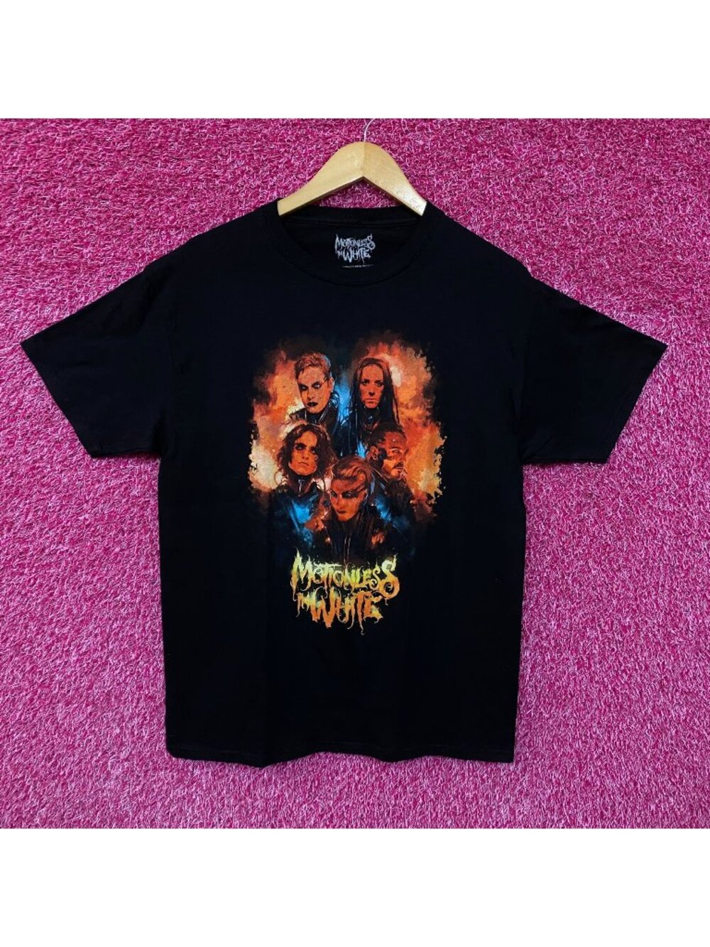 Motionless in White Watercolor Portrait T-shirt size large